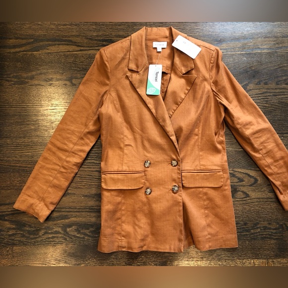Evereve: Alexa Double Breasted Blazer. XS. Carmel Cafe. Brand new with tags! - Picture 3 of 7